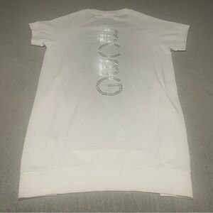 Bcbgmaxazria short sleeve sweatshirt tunic dress size large white VGUC